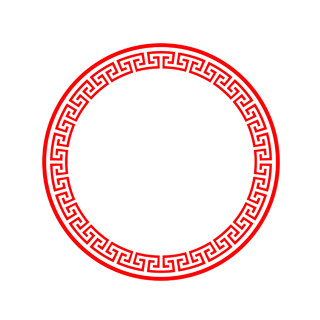 红色红色圆形中国风边框春节新年矢量素材
